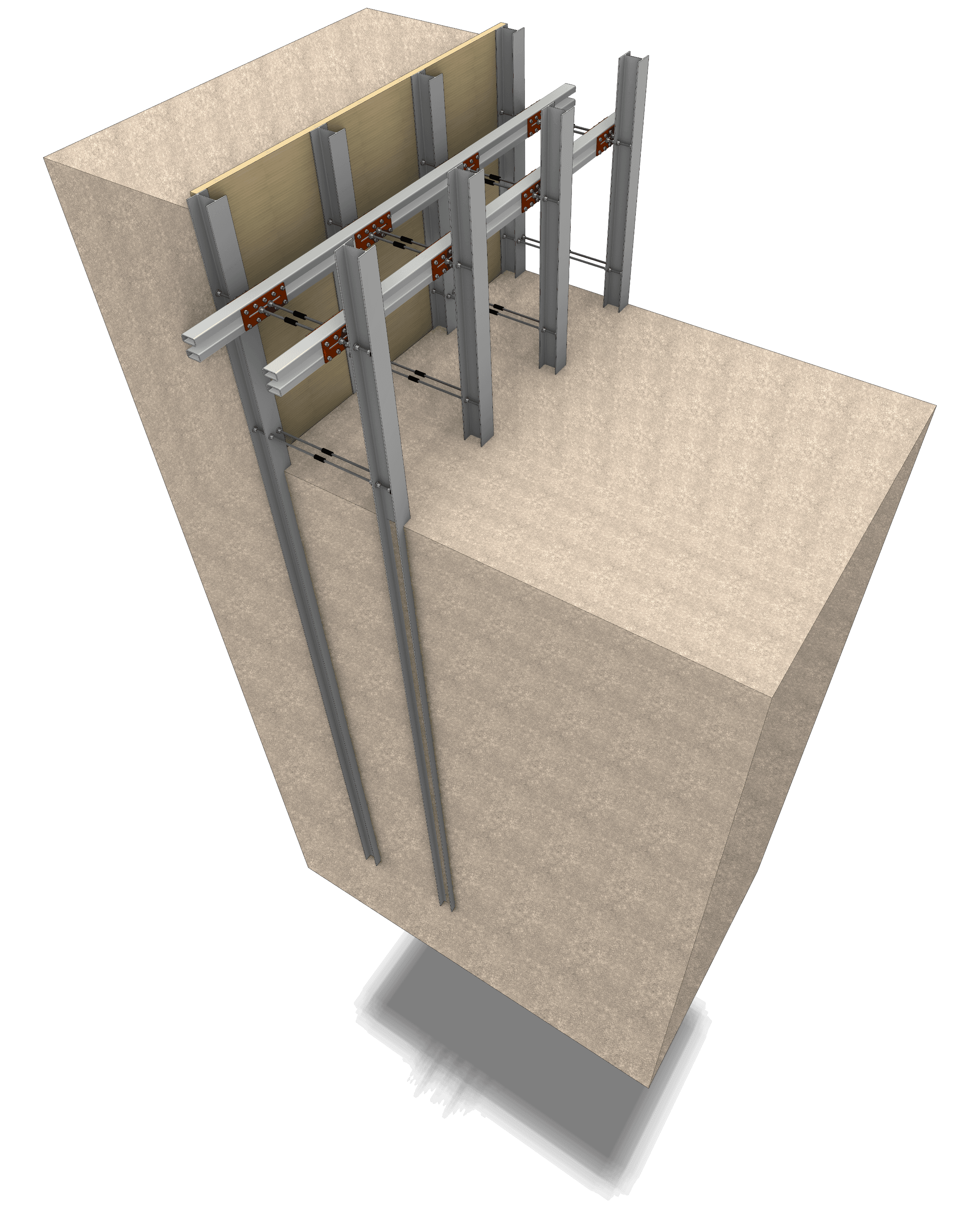 띠장 하부 2차 간격재 체결