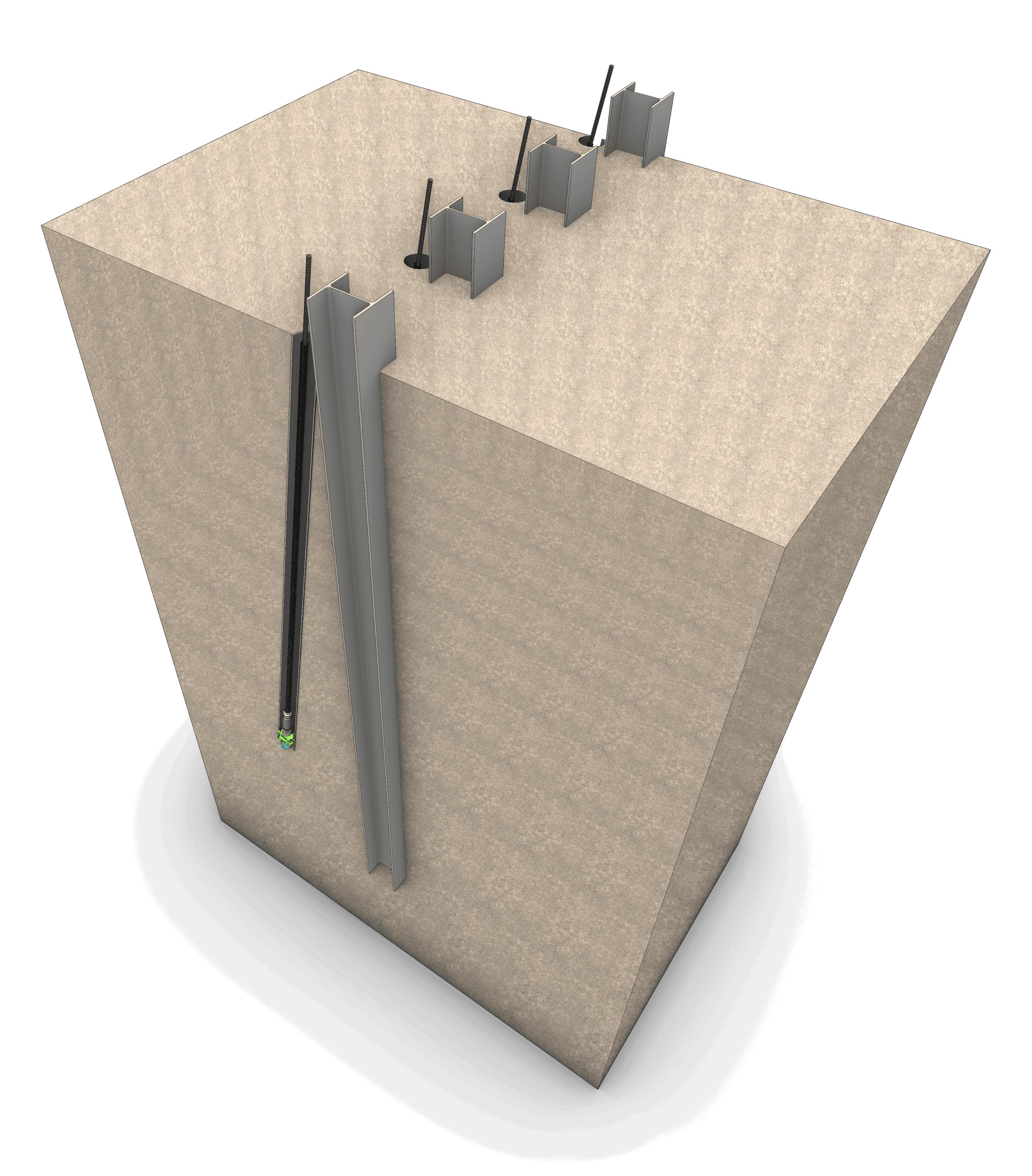 고각앵커 천공 후 설치