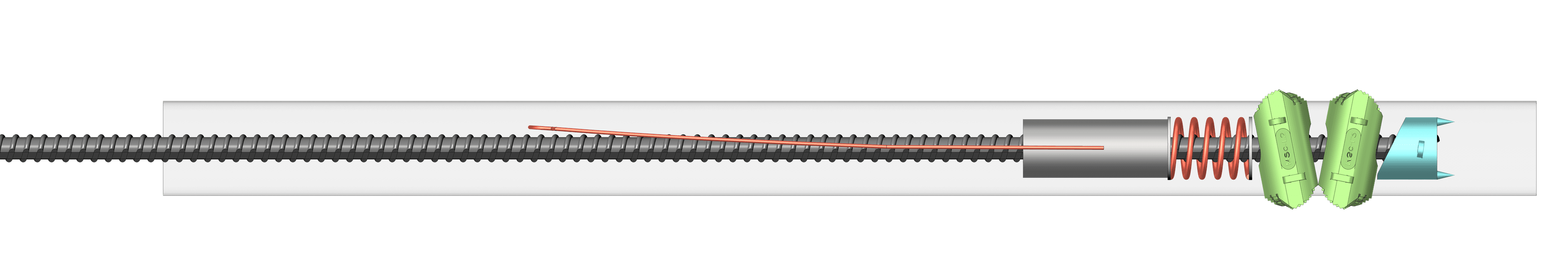 보강재 회전 잠금 및 체결 - 정착제 압착