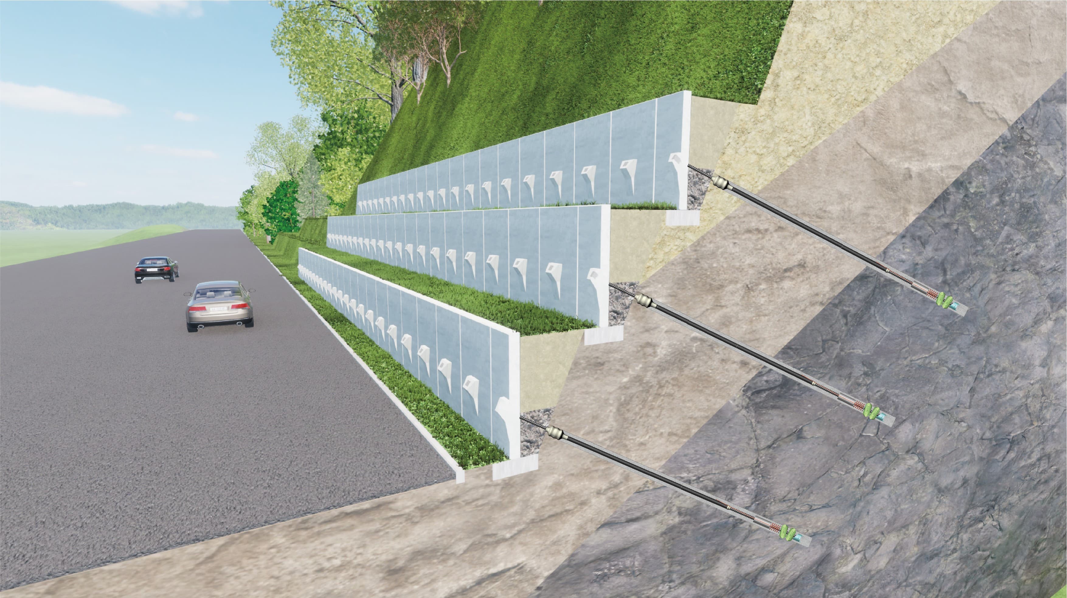 앵커형 옹벽 패널