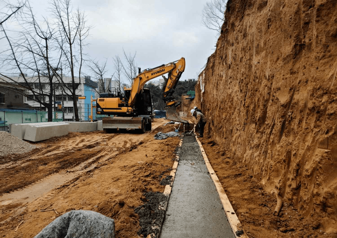 버림콘크리트 타설